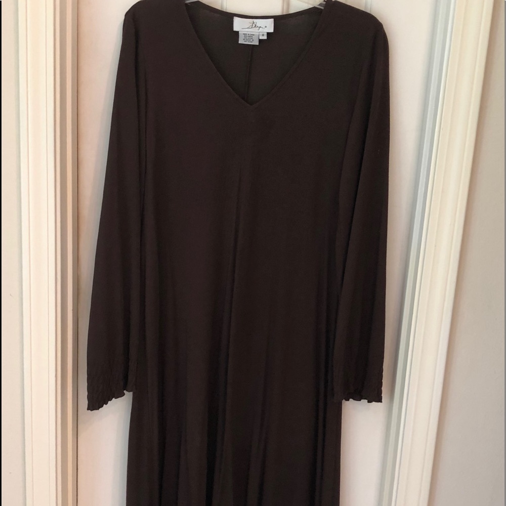 FREE WITH PURCHASE: Dress, brown stretch, Size M - Picture 6 of 9